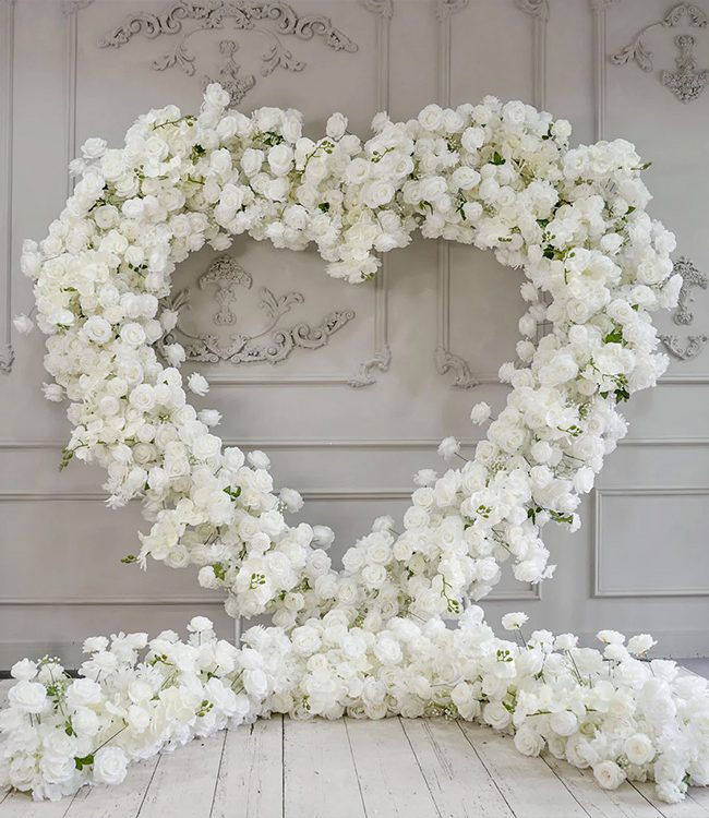 cream heart flower arch rental san francisco bay area
